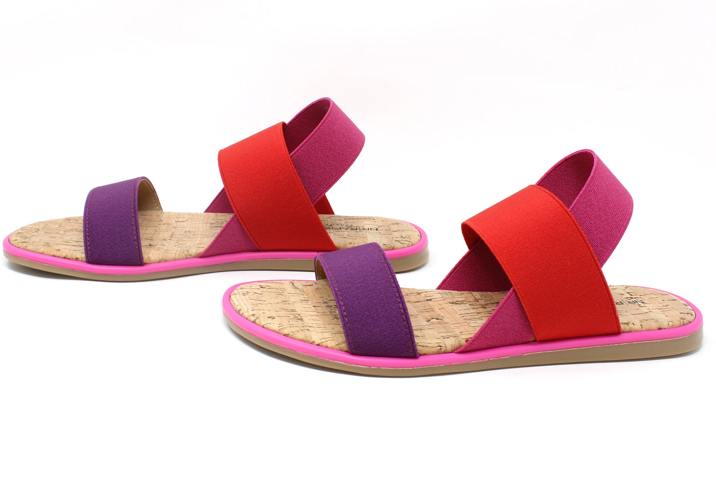 Colour Mix Elasticated Strap Sandal