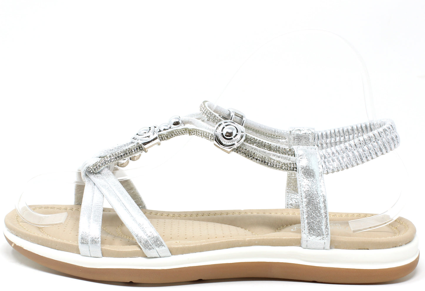 Beading Detail Diamante Sandal