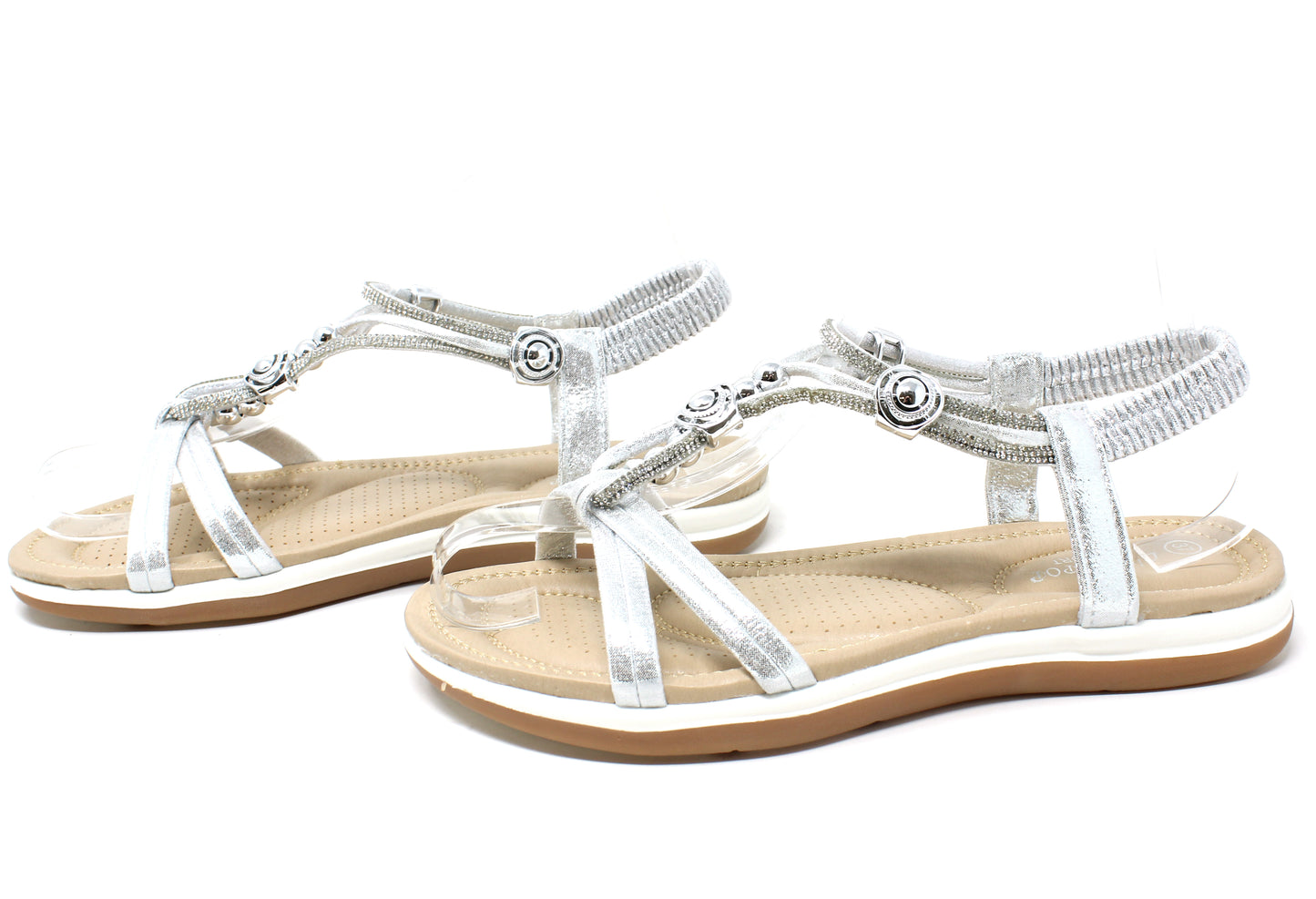 Beading Detail Diamante Sandal