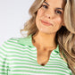 Striped V Neckline Top