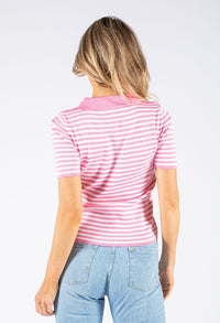 Striped V Neckline Top