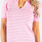 Striped V Neckline Top