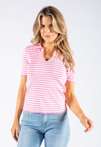 Striped V Neckline Top