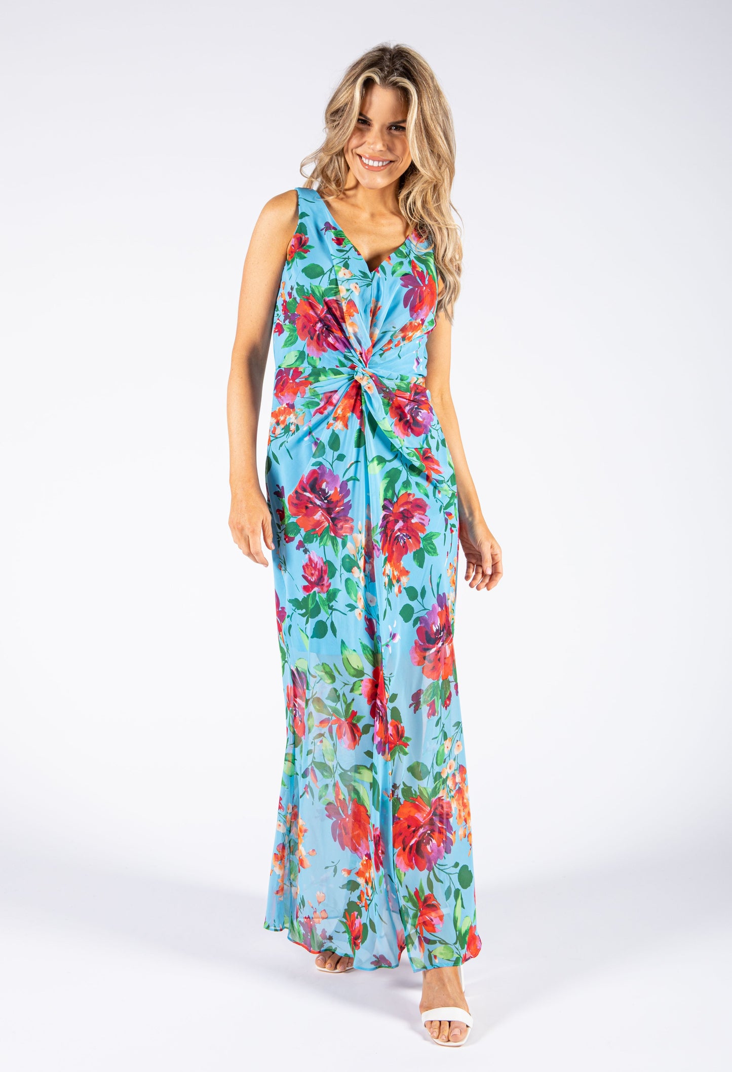 Floral Knot Detail Maxi Dress