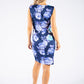 Floral Print Navy Sleeveless Dress