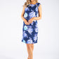 Floral Print Navy Sleeveless Dress