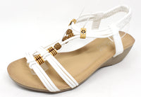 Wooden Look Beaded Wedge Sandal