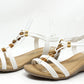 Wooden Look Beaded Wedge Sandal