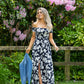 Smocking Bodice Floral Maxi Dress