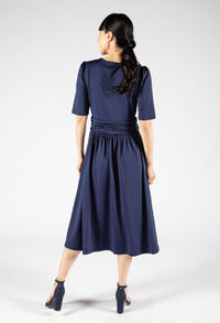 Ruched Detailing V Neckline Dress