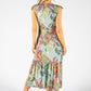 Tropical Bloom V Neckline Dress