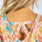 Cut Out Detail Leaf Print Top