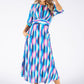 Wave Print Midi Dress