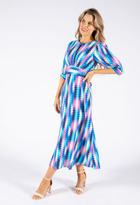 Wave Print Midi Dress