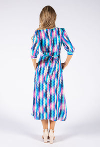 Wave Print Midi Dress