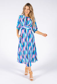 Wave Print Midi Dress