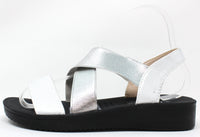 Metallic Cross Strap Sandal