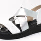 Metallic Cross Strap Sandal