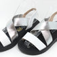 Metallic Cross Strap Sandal