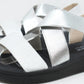 Metallic Cross Strap Sandal