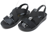 Metallic Cross Strap Sandal