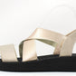 Metallic Cross Strap Sandal