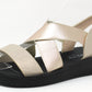 Metallic Cross Strap Sandal