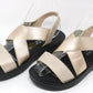 Metallic Cross Strap Sandal