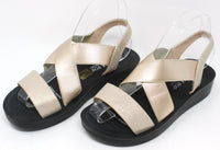 Metallic Cross Strap Sandal