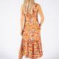 Tropical Print Sleeveless Dress