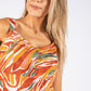 Tropical Print Sleeveless Dress