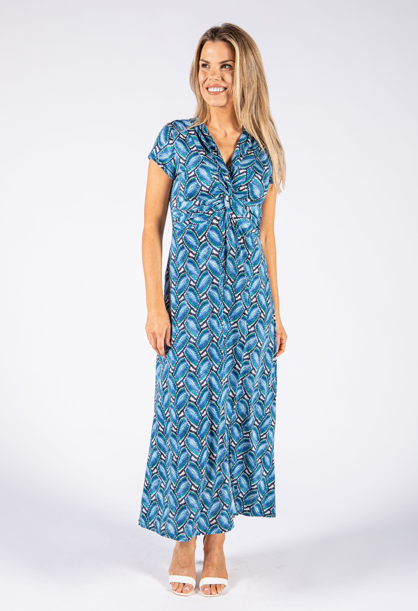 Knot Front V Neckline Dress