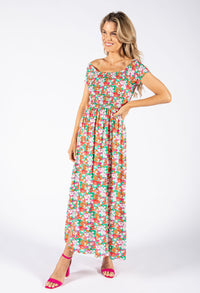 Smocking Bodice Blossom Maxi Dress