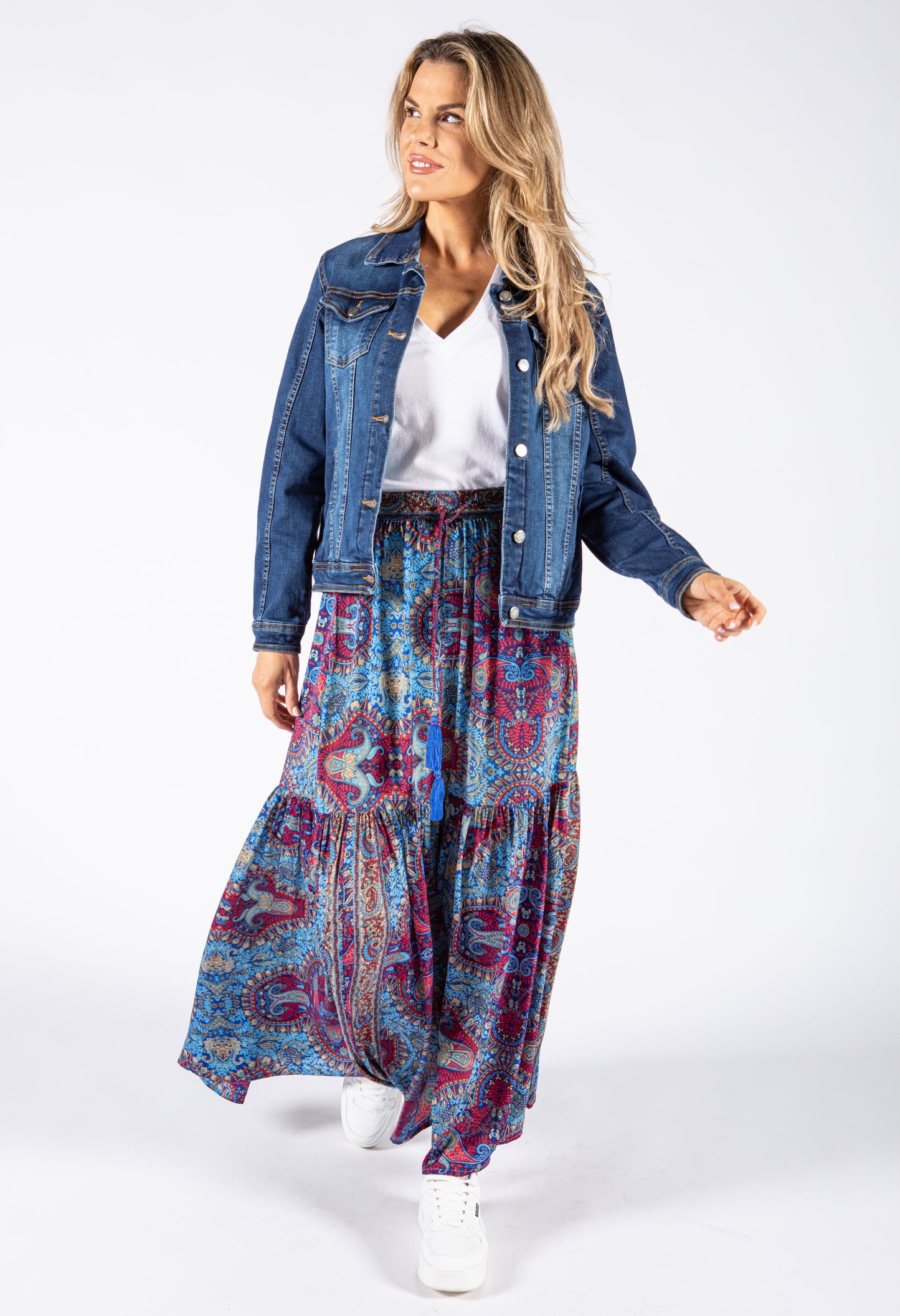 Paisley Print Maxi Skirt