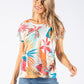 Abstract Leaf Print Top