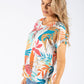 Abstract Leaf Print Top