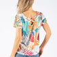 Abstract Leaf Print Top