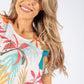 Abstract Leaf Print Top