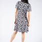 Abstract Print Eyelet Neckline Dress