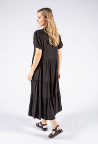 Tiered Hem Button Down Dress