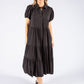 Tiered Hem Button Down Dress