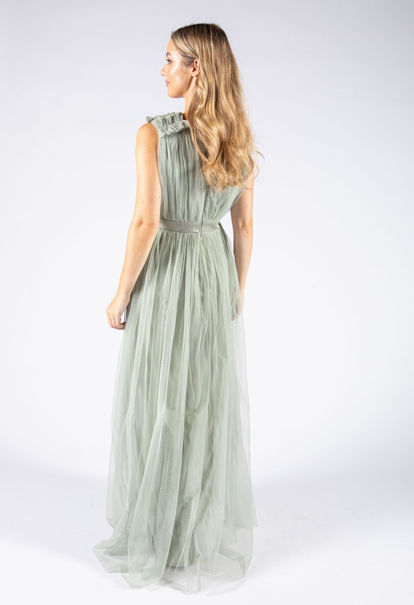 Maxi Dress With Ruffle Shoulder Detail