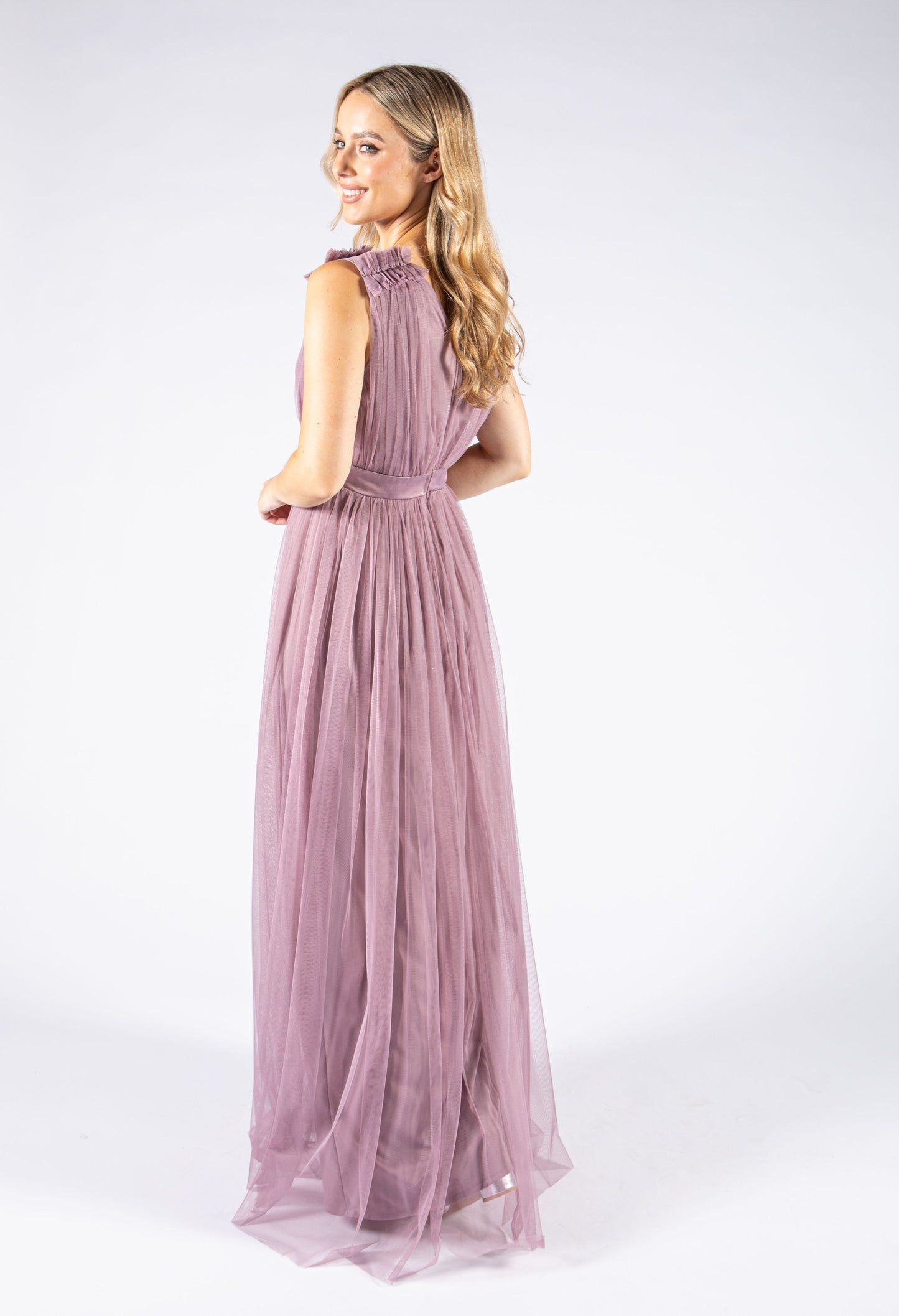 Maxi Dress With Ruffle Shoulder Detail