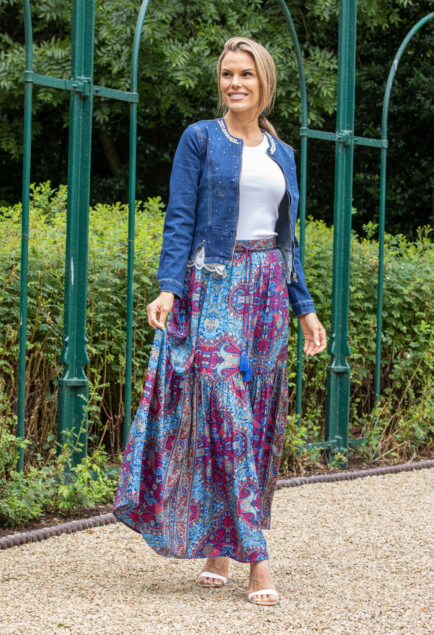 Paisley Print Maxi Skirt