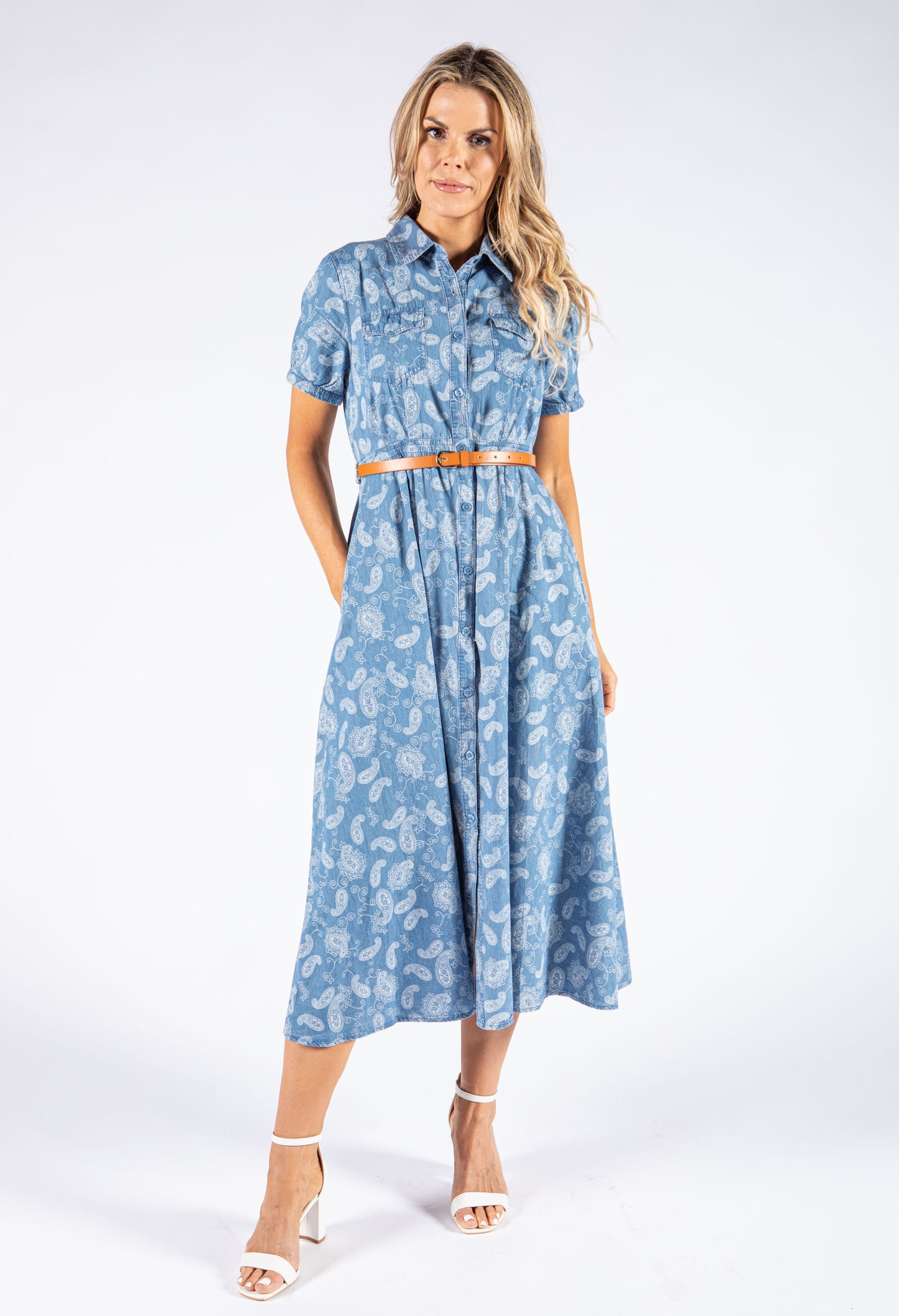 Paisley Denim Dress