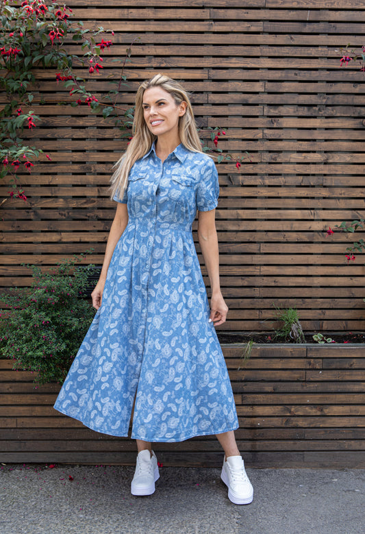 Paisley Denim Dress