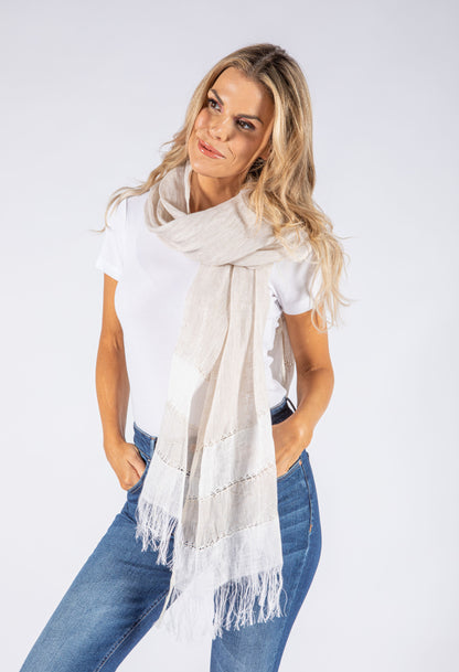 Tassel Detail Linen Scarf