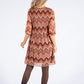 Aztec Print Plisse Pleat Dress