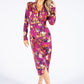 Abstract Print Wrap Dress