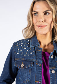 Pearl Beaded Denim Jacket